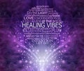 Words Associated with Purple Ray Healing Vibes Word Cloud Wall Art