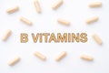 The words B Vitamins and some pills around it