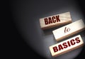 Back to basics text on wooden cubes. fundamental principles concept Royalty Free Stock Photo