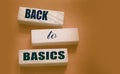 Back to basics text on wooden cubes. fundamental principles concept Royalty Free Stock Photo