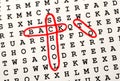 The Words BACK TO SCHOOL on Word Search Puzzle Royalty Free Stock Photo