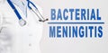 Words - Bacterial Meningitis on a white background. Medical concept