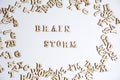 Words brain storm written on white background with the letters