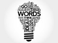 Words bulb word cloud Royalty Free Stock Photo