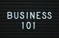 The words Business 101 in white letters on a notice board Royalty Free Stock Photo