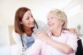 Words cant express how much your care has meant to me. Mature nurse and her elderly patient share an affectionate moment