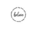 Believe and words in circle