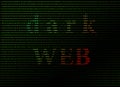 Word darkweb on binary background