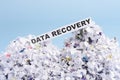 Words Data recovery on top of heap of cross shredded paper