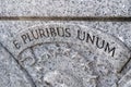 Words E Pluribus Unum on the World War II Memorial, Washington, D.C.