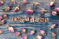 Emotions on wooden cube Royalty Free Stock Photo