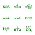 Words on an environmental theme. Organic, bio, natural,green design template.