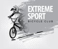 Words Extreme sport and a cyclist on the bike