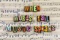 When words fail music speaks