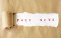 Words Fake News written under torn paper Royalty Free Stock Photo