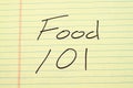 Food 101 On A Yellow Legal Pad Royalty Free Stock Photo