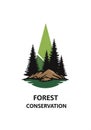 The words Forest Conservation emphasize environmental preservation Royalty Free Stock Photo