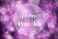 Words Frohes Neues Jahr, Means Happy New Year, Purple Christmas Background