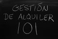 GestiÃÂ³n De Alquiler 101 On A Blackboard. Translation: Rental Management 101