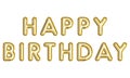 Words HAPPY BIRTHDAY made of golden inflatable balloons Royalty Free Stock Photo