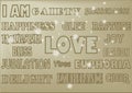 WORDS HAPPY GOLDS Royalty Free Stock Photo