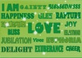 WORDS HAPPY GREENS