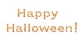 Words Happy Halloween made of pumpkins on white background. Vector template for invitations, cards, etc