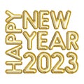 Words Happy New Year 2023 Made of Golden Inflatable Balloons Royalty Free Stock Photo