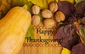 Words happy thaksgiving day on rustic background Royalty Free Stock Photo