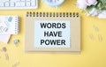 Words Have Power, business motivational inspirational quotes, words typography lettering Royalty Free Stock Photo