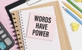 Words Have Power, business motivational inspirational quotes, words typography