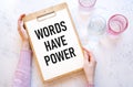 Words Have Power, business motivational inspirational quotes, words typography lettering concept Royalty Free Stock Photo