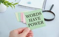 Words Have Power, business motivational inspirational quotes, words typography lettering concept Royalty Free Stock Photo