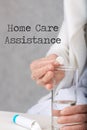 Words HOME CARE ASSISTANCE Royalty Free Stock Photo