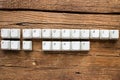 The words impossible and i can`t of keyboards keys on wooden background