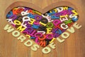 Words Of Love Sign And Colored Letters In Heart Shape Royalty Free Stock Photo