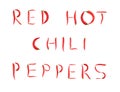 Words made from red chili peppers (isolated)