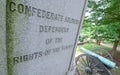 Words of a memorial to Confederate soldiers in Charlottesville, Virginia, USA