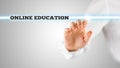 The words - Online Education - on a virtual interface