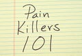 Pain Killers 101 On A Yellow Legal Pad Royalty Free Stock Photo