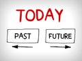 Words past, today and future concept with arrows Royalty Free Stock Photo