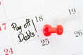 The words Pay off Debts written. Royalty Free Stock Photo