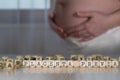 Words PLACENTA PREVIA composed of wooden letters Royalty Free Stock Photo