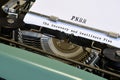 words \'PNRR The National Recovery and Resilience Plan\' typed on vintage typewriter.