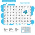 Words puzzle children educational game. Learning vocabulary.