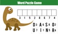 Words puzzle children educational game with numbers code. Place the letters in right order. Learning vocabulary