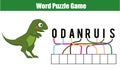 Words puzzle children educational game. Place the letters in right order. Learning vocabulary