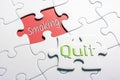 The Words Quit And Smoking In Missing Piece Jigsaw Puzzle Royalty Free Stock Photo