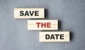 The words SAVE THE DATE written in vintage Royalty Free Stock Photo