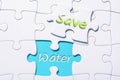 The Words Save And Water In Missing Piece Jigsaw Puzzle